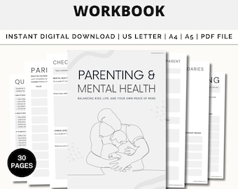 Parenting & Mental Health Workbook, Self-Care Journal for Parents, Stress Relief, Mindfulness, Co-Parent, Parenting Plan, Parenting Guide
