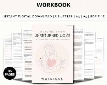 Unrequited Love Worksheets, Heal from Heartbreak, Emotional Healing, Self-Love & Empowerment, Breakup Processing, Self Blame, Boundaries