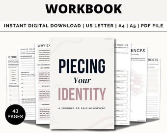 Self Discovery Journal, Identity Workbook, Growth, Self Awareness, Self Reflection, Self Care, Healing, Personal Development, Mindfulness