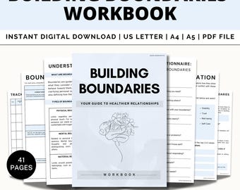 Boundaries Worksheets, Personal Boundary Setting Workbook, Therapy Worksheets, Triggers And Boundary Violations, Social Circles, Self-Care
