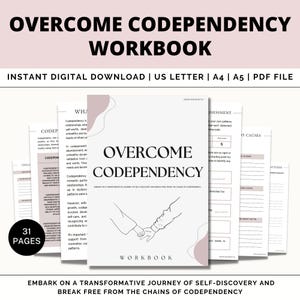 Overcome Codependency Workbook, Codependency Worksheet, Codependency Journal, Boundaries, Breakdown Worksheets, Narcissistic, Therapy, PDF