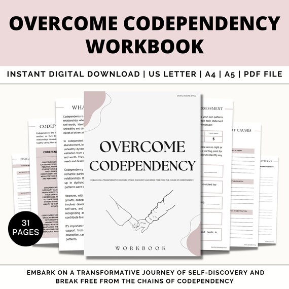 Overcome Codependency Workbook, Codependency Worksheet, Codependency Journal, Boundaries, Breakdown Worksheets, Narcissistic, Therapy, PDF