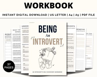 Introvert Journal, Social Anxiety, Self-Care & Reflection Planner, Personal Growth, Self Discovery, Coping Skills, Introverts Survival kit
