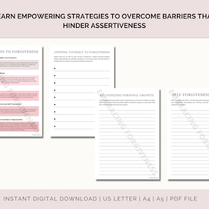 Forgiveness Workbook Printable, Forgiveness Worksheet, Forgiveness ...