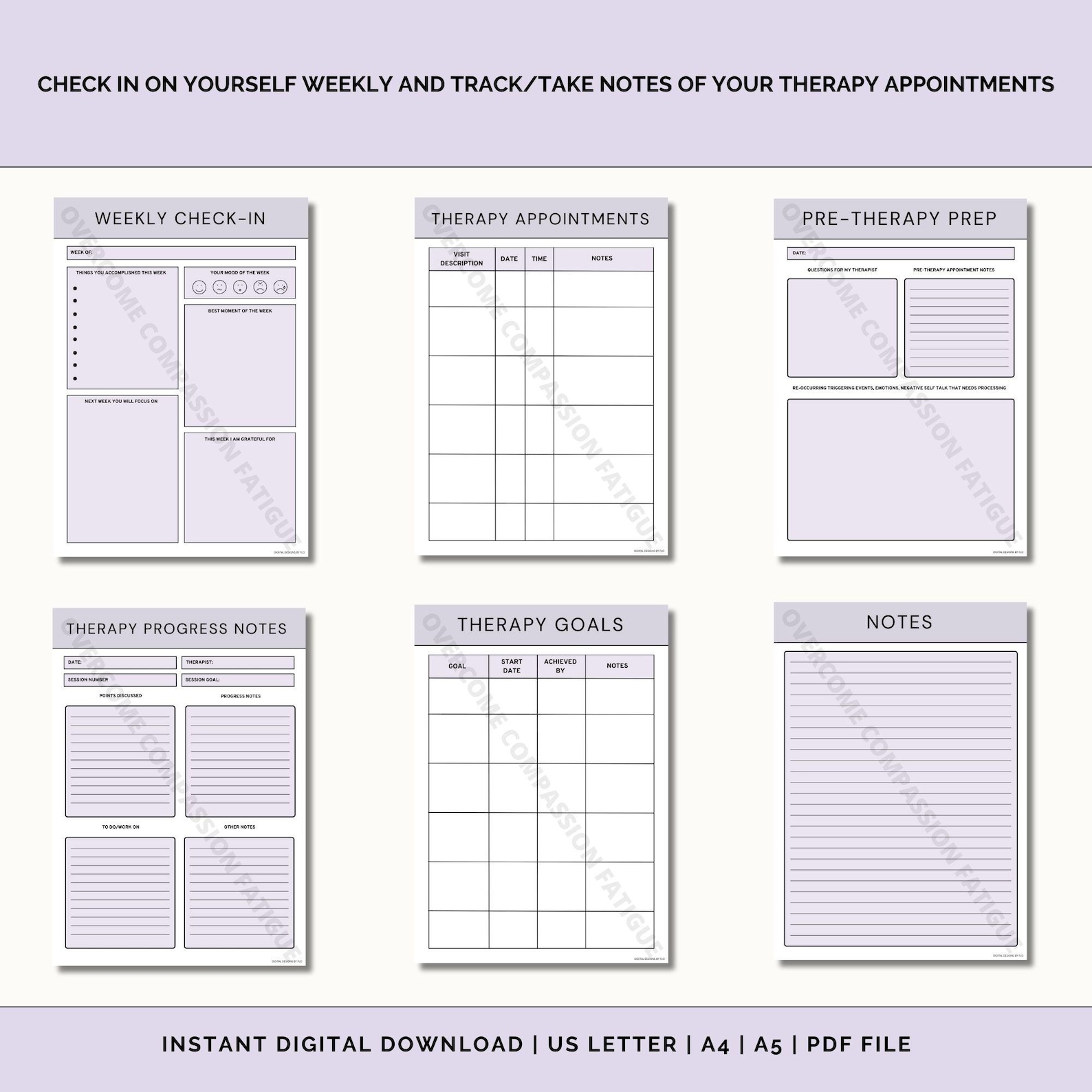 Compassion Fatigue Workbook, Burnout Recovery, Self Compassion Toolkit ...