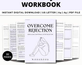 Rejection Workbook, Processing Rejection, Self-Growth & Healing, Confidence, Rejection Sensitive Dysphoria, Rejection Therapy Worksheet, RSD