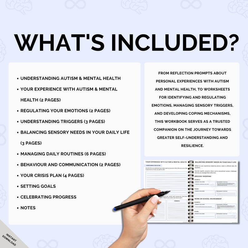 Session Notes Autism Workbook for Autism and Mental Health, Sensory Journal, Neurodivergent ...