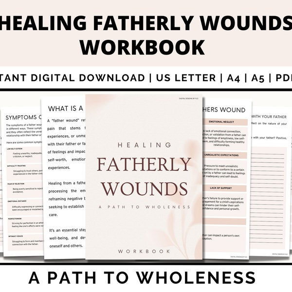 Healing Fatherly Wounds Worksheets, Inner Child Healing, Therapy Resources, Inner Critic, Childhood Trauma, Absent Parent Journal, Printable