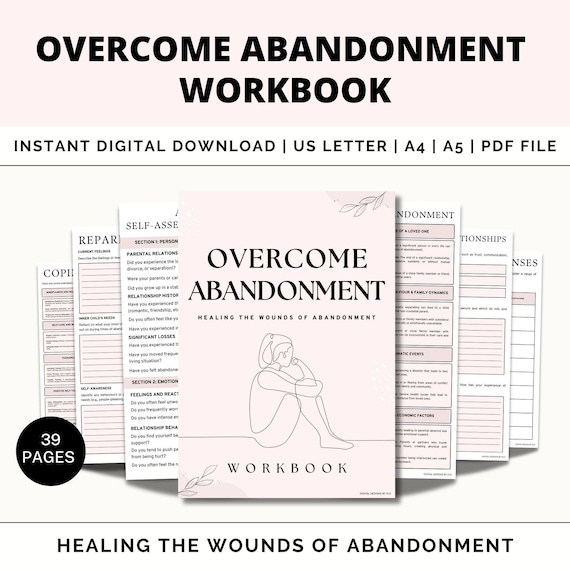 Abandonment Workbook, Attachment Styles, Inner Child Healing, Childhood Trauma, Therapy Worksheets, Fear of Abandonment, Avoidant Attachment
