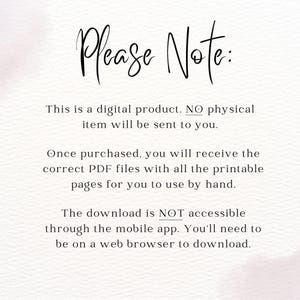 K&ouml;nnte beinhalten: Text auf wei&szlig;em Hintergrund, der lautet: "Bitte beachten Sie: Dies ist ein digitales Produkt. Es wird KEIN physisches Produkt versandt. Nach dem Kauf erhalten Sie die korrekten PDF-Dateien mit allen druckbaren Seiten, die Sie von Hand verwenden k&ouml;nnen. Der Download ist NICHT &uuml;ber die mobile App zug&auml;nglich. Sie m&uuml;ssen einen Webbrowser verwenden, um herunterzuladen."