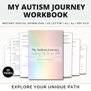 Workbook For Autism, Autism Worksheets, Autism Journal, Sensory Journal, Autism Awareness, Autism Resources, Autism Printable, ASD, PDF