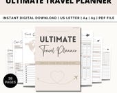 Ultimate Travel Planner Printable, Trip Itinerary, Packing list, Travel Organizer, Trip Template, Vacation Diary, Holiday Notebook Journal