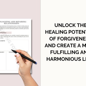 Forgiveness Workbook Printable, Forgiveness Worksheet, Forgiveness ...