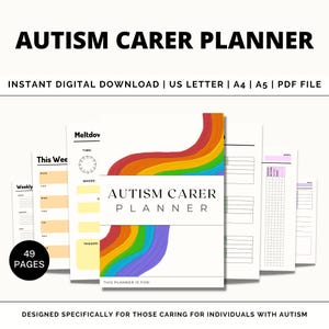 Agenda sur l'autisme, routine sur l'autisme, cartable sur l'autisme, feuilles de travail sur l'autisme, impression sur l'autisme, journal sur l'autisme, ressources sur l'autisme, Autisme pour les enfants, PDF