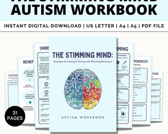 Workbook For Autism, Stimming Worksheets, Autism Journal, Sensory Journal, Autism Resources, Autism Worksheets, Stimming Workbook, ASD, PDF