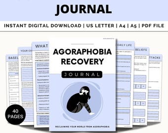 Agoraphobia Recovery, Anxiety Relief, Panic Attacks, Phobia Worksheets for Managing Anxiety and Fear, Fear Processing, Avoidance, CBT, PDF