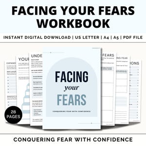 Face Your Fears Workbook, Overcome Anxiety & Build Confidence, Self-Discovery, Personal Growth Journal, Fear Processing, Exposure Therapy