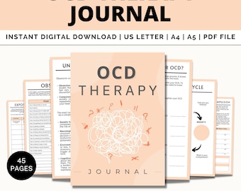 OCD Workbook, OCD Therapy Planner Printable, Obsessive Compulsive Disorder, Mental Health Worksheet, OCD Awareness, Therapy Worksheets