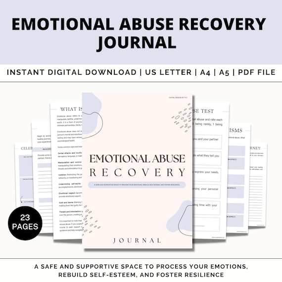 Emotional Abuse Recovery Journal, Self-Care Worksheets (PDF)