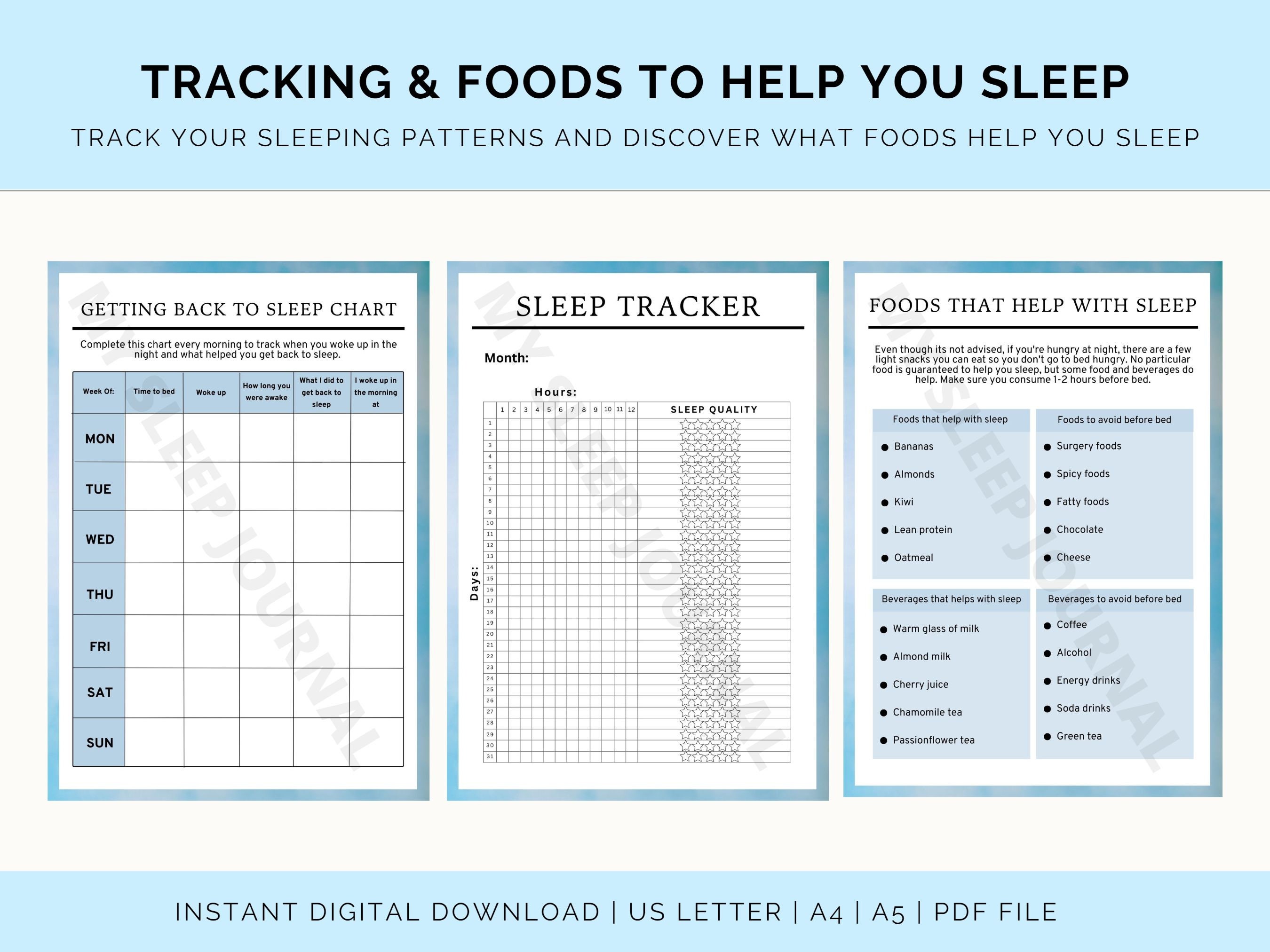 Sleep Journal Printable, Sleep Tracker, Monthly Sleep Log, Sleep Log
