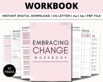 Processing Change Workbook, Personal Growth, Stages of Change, Adaptability Journal, Personal Development, Navigating Change, Coping Skills
