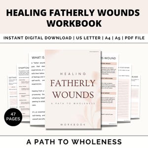 Healing Fatherly Wounds Worksheets, Inner Child Healing, Therapy Resources, Inner Critic, Childhood Trauma, Absent Parent Journal, Printable