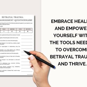 Betrayal Trauma Workbook Printable, Trauma Healing Journal, Therapy