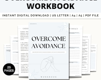 Overcome Avoidance Workbook, Self-Esteem, Setting Boundaries, Therapy Workbook, Embarrassment Distinct Emotions, Breakdown Worksheets, PDF