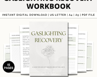 Gaslighting Recovery Workbook, Setting Boundaries, Boundaries Journal, Relationship Therapy, Breakdown Worksheets, Therapy Workbook, PDF