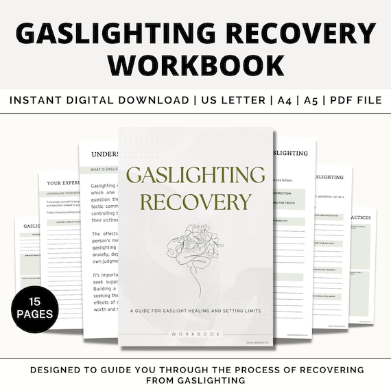 Gaslighting Recovery Workbook, Setting Boundaries, Boundaries Journal, Relationship Therapy, Breakdown Worksheets, Therapy Workbook, PDF