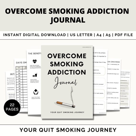 Quit Smoking Journal, Quitting Nicotine, Weekly Progress Tracker, Addiction  Recovery Journal, Relapse Prevention Plan, Addiction Planner