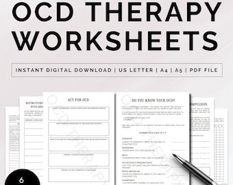 Werkbladen ocs-therapie, ERP-zelfhulpstrategieën, exposure-therapie, obsessieve-compulsieve stoornis, vaardigheden om met angst om te gaan, ocs-werkboek, cbt