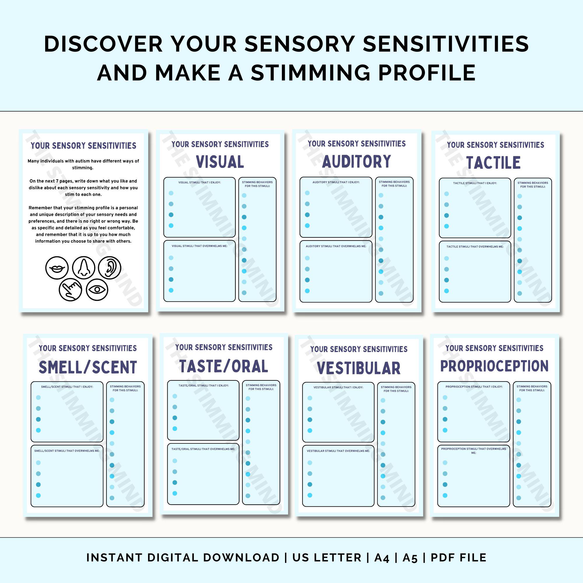 Workbook for Autism, Stimming Worksheets, Autism Journal, Sensory ...