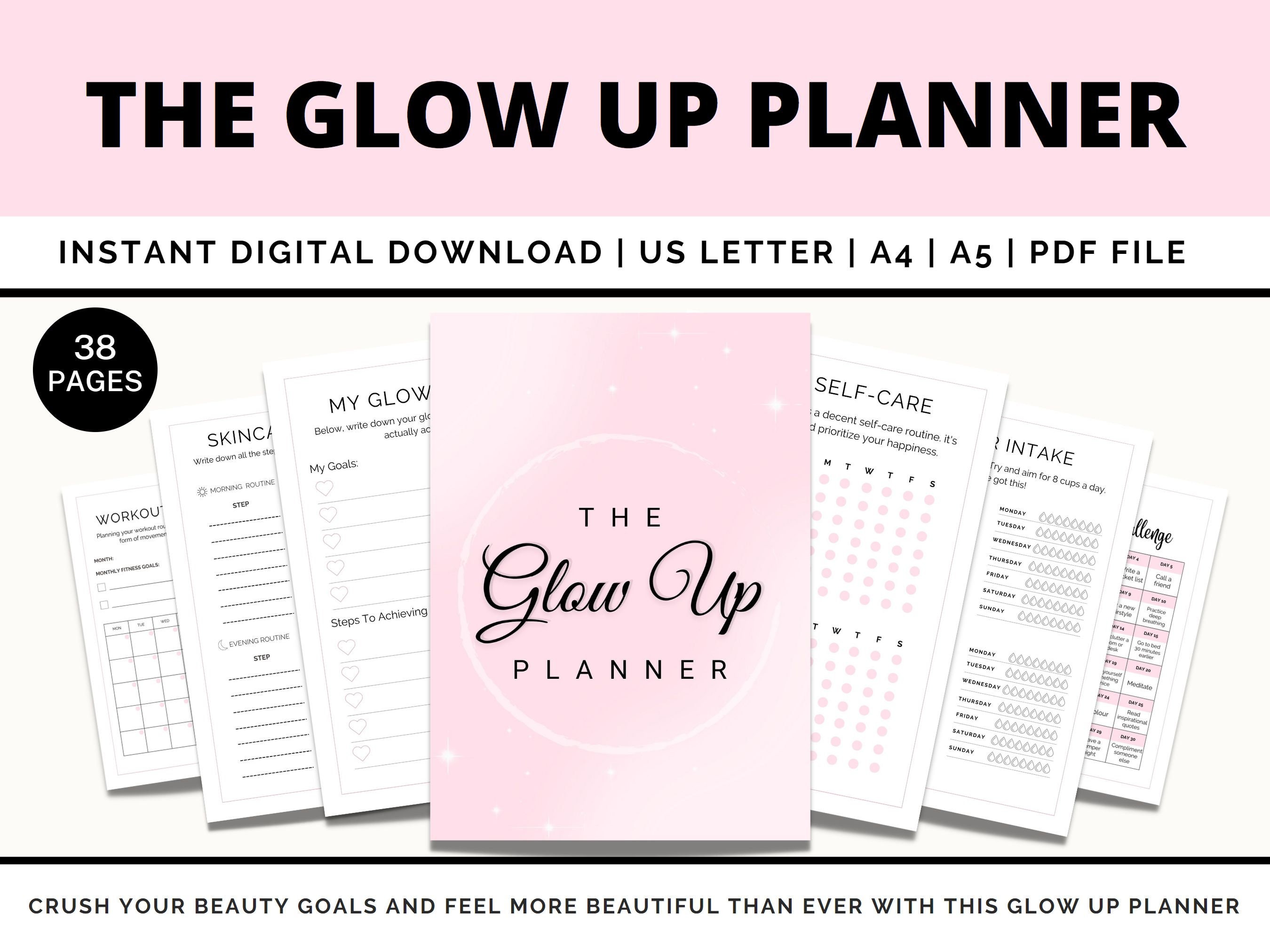 Le planificateur ultime Glow Up, le cahier d'exercices et le guide