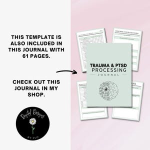 Resilience Plan Template, Trauma Therapy, Trauma Journal, PTSD Journal, Self Care Journal, Mental Health Workbook, PDF, Safety Plan image 4
