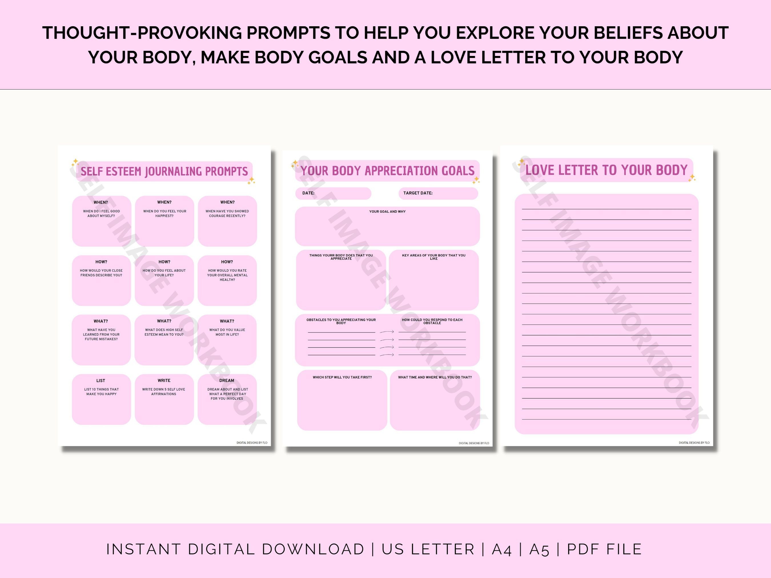 Body Positivity Workbook: Exercises & Reflections - qcvb303