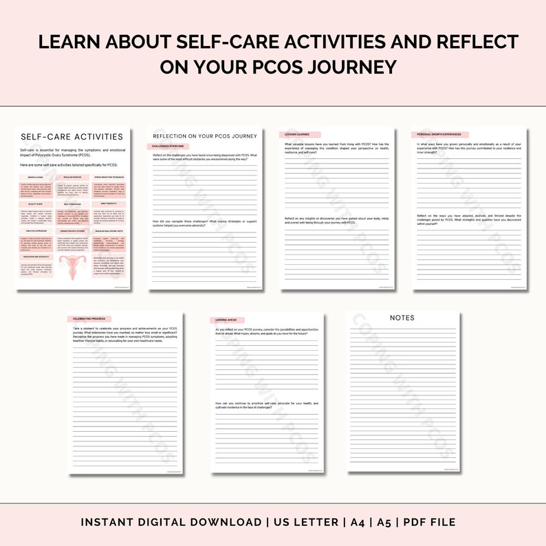 Pcos Worksheets.pdf Printable PCOS Journal, PCOS Symptoms Tracker, Self Care Planner ...