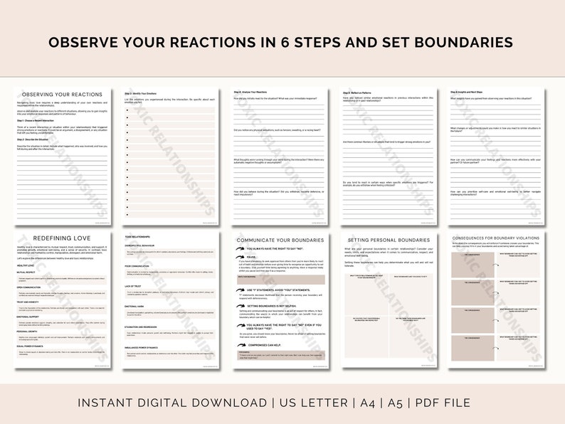 Toxic Relationship Workbook, Breakdown Worksheets, Relationship Therapy ...