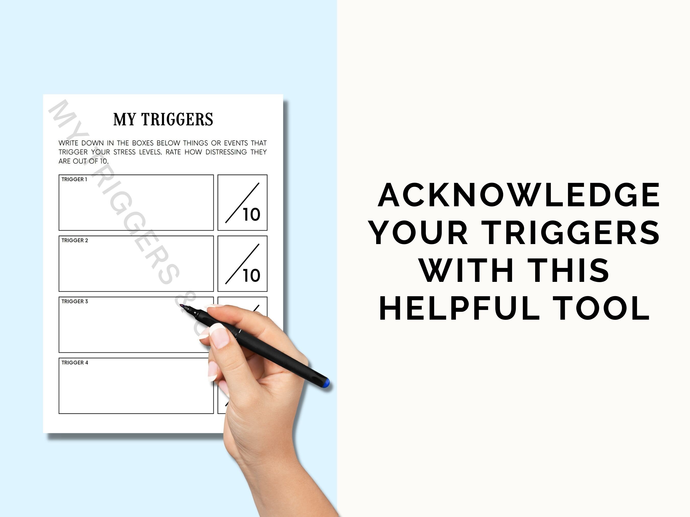 Triggers and Coping Worksheet Printable Trigger Processing Worksheets ...