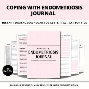 Endometriosis Journal Printable, Endometriosis Symptom Tracker, Daily Wellness & Pain Tracker, Chronic Illness Planner, Period Tracker, PCOS