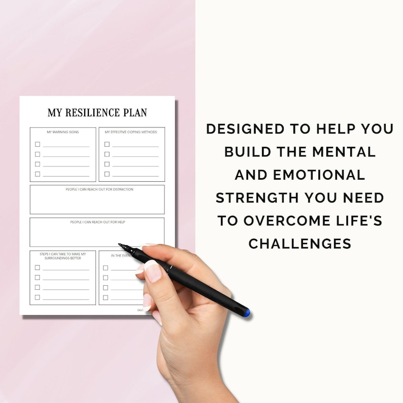 Resilience Plan Template, Trauma Therapy, Trauma Journal, PTSD Journal, Self Care Journal, Mental Health Workbook, PDF, Safety Plan image 2