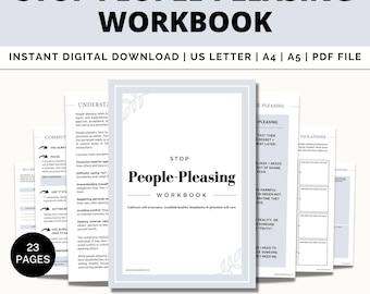 People Pleasing Workbook Printable, Self-Love Workbook, Self-Awareness, Setting Boundaries, Therapy Workbook, Boundaries Worksheets, PDF