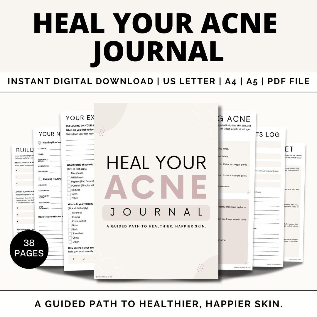Skin Care Journal, Skin Care Tracker, Acne, Self Care, Pimple Tracker ...