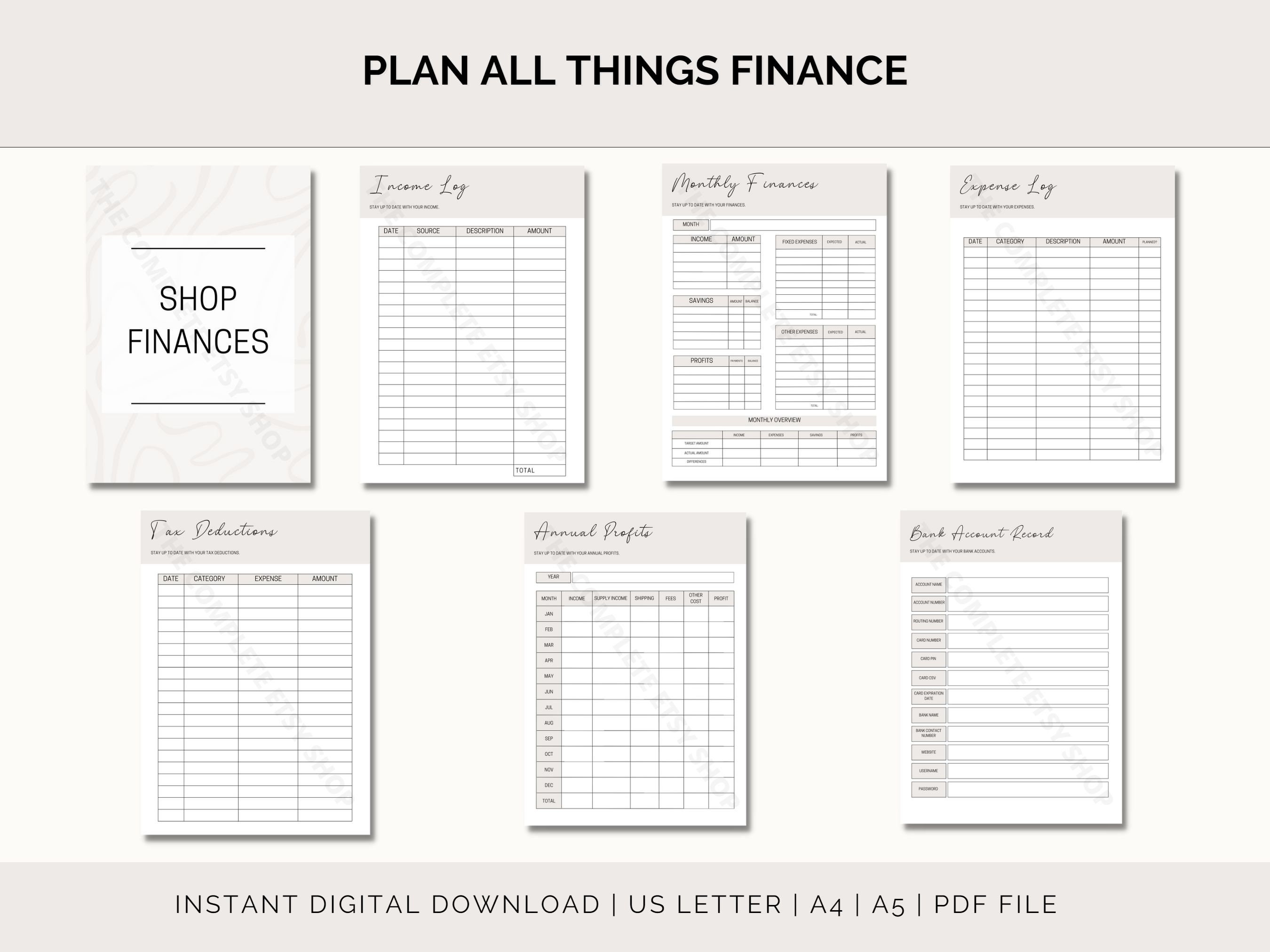 Etsy Shop Planner Printable, Etsy Business Plan, Etsy Seller Planner ...