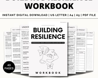 Building Resilience Workbook, Emotional Regulation, Coping Skills, CBT, Resilience Plan Template, Trauma Therapy, Psychoeducational, PTSD