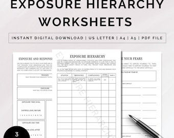 ERP-werkbladen, ocs-werkbladen, ocs-werkboek, blootstellingstherapie, obsessieve-compulsieve stoornis, werkblad geestelijke gezondheid, gedachtendagboek