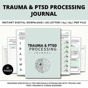 PTSD Workbook, Trauma Workbook, Trauma Therapy, Trauma Journal, PTSD Journal, Depression Journal, Self Care Journal, Mental Health Workbook
