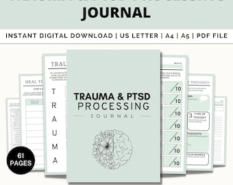 Apostila de PTSD, Apostila de Trauma, Terapia de Trauma, Diário de Trauma, Diário de PTSD, Diário de Depressão, Diário de Autocuidado, Apostila de Saúde Mental