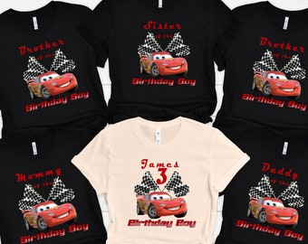 Personalized Mcqueen Birthday Shirt, Family Matching Shirts, Cars Birthday Boy Shirt,Lightning Mcqueen Shirt, Disney Race Car Birthday Shirt