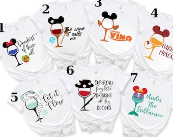 Disney Matching Party Shirts, Princess Drinking Shirts, Disney Drinking TShirt,Disney Wine T-shirt,Epcot Food And Wine Top,Drinking Team Tee